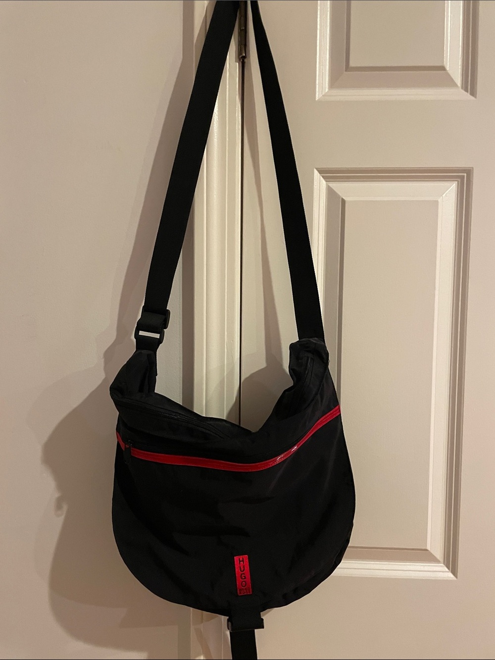 Hugo Boss Black Messenger Bag with Red Trim